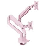 AROZZI ALZARE NEO DUO Pink/ stolní držák pro 2 monitory/ plynový píst/ kovový/ růžový