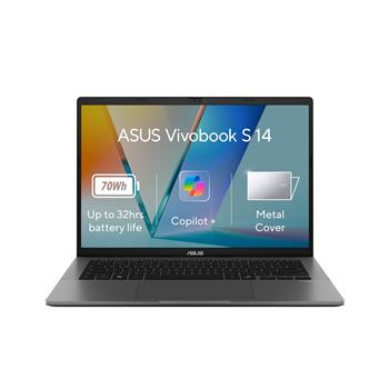 ASUS Vivobook S14 - Snapdragon X X1 26 100/16GB/1TB SSD/14"/2,5K/IPS/2y PUR/Win 11 Home/šedá