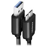 AXAGON BUMM3-AM10AB, SPEED kabel Micro-B USB <-> USB-A, 1m, USB 3.2 GEN 1, 3A, ALU, tpe, černý
