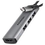 AXAGON HMC-H3A, USB 5Gbps hub, 3x USB-A, HDMI 4k/30Hz, kabel USB-C 15cm