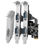 AXAGON PCEA-S4N, PCIe řadič - 4x sériový port (RS232) 250 kbps, vč. LP