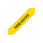 Brother Originální štítek Brother HGe-631V5 - černá na žluté, 12 mm šířka
