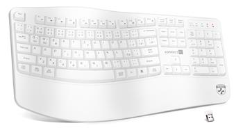 CONNECT IT FOR HEALTH Ergonomická klávesnice, bezdrátová, USB 2.4GHz, CZ + SK verze, BÍLÁ