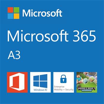 Elektronická licence: Microsoft CSP Microsoft 365 A3 for students (pro studenty) předplatné 1 rok, vyúčtování ročně