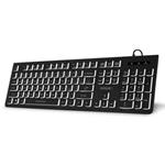 EVOLVEO K1010, klávesnice s bílým podsvícením, CZ+SK, černá