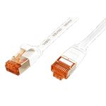 FTP patchkabel kat. 6, plochý, bílý, 1,5m