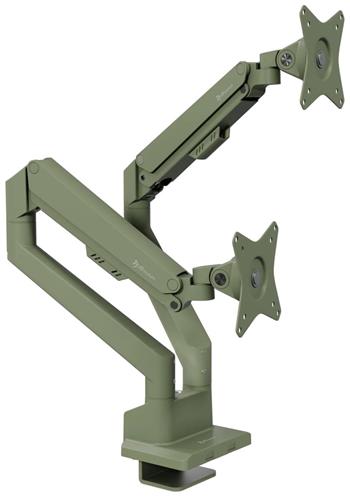AROZZI ALZARE NEO DUO Forest Green/ stolní držák pro 2 monitory/ plynový píst/ kovový/ mechově zelený