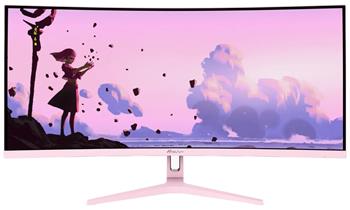 AROZZI NOVA herní monitor 34" 34T2K165 Pink/ LED/ 3440x1440/ 165Hz/ VA/ 4000:1/ 1ms/ 2xHDMI/ 2xDP/ růžový