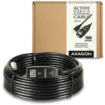 AXAGON ADR-210, USB 2.0 A-M -> A-F aktivní prodlužovací / repeater kabel, 10m