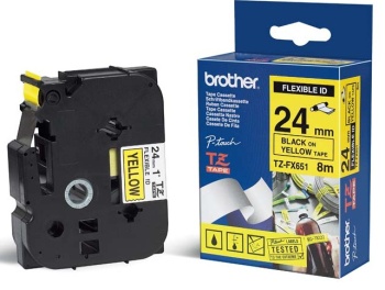 Brother - Originální flexibilní ID páska TZE-FX651, černý tisk na žluté, šířka 24mm