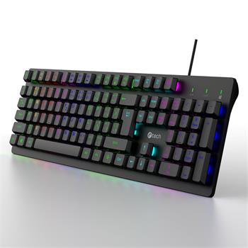 C-TECH herní klávesnice Riven (GKB-16), casual gaming, CZ/SK, duhové podsvícení, USB