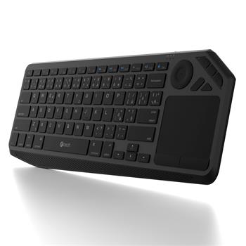 C-TECH klávesnice WLTK-02, Dual mode, BT5.0 + 2,4GHzb, bezdrátová s touchpadem, černá