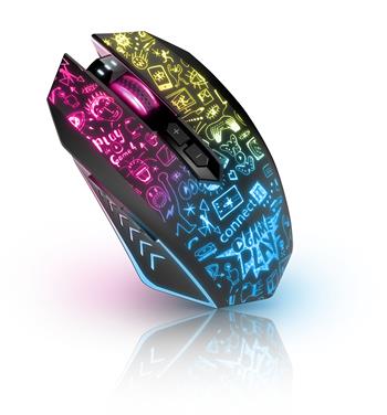 CONNECT IT DOODLE 2 PRO bezdrátová herní myš, 4800 DPI, podsvícená,ČERNÁ