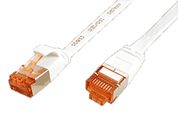 FTP patchkabel kat. 6, plochý, bílý, 1,5m