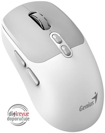 GENIUS NX-8080S BT Grey White/ duální Bluetooth + 2,4GHz/ 1600 dpi/ bezdrátová/ Copilot/ tichá/ 7tlačítková/ bílošedá