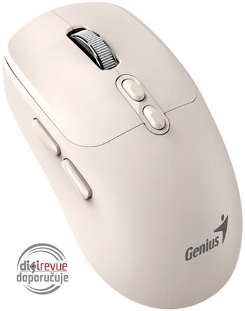 GENIUS NX-8080S BT Milk Tea/ duální Bluetooth + 2,4GHz/ 1600 dpi/ bezdrátová/ Copilot/ tichá/ 7tlačítková/ béžová