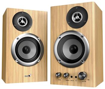 GENIUS repro SP-HF1812BT Pine Wood/ 2.0/ 50W/ Bluetooth 5.3/ dřevěné/ barva světlé dřevo