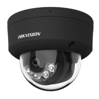 Hikvision 8MPix IP Dome Smart Hybrid Light AcuSense kamera; LED/IR 30m, audio, alarm, IP67, IK10, černá
