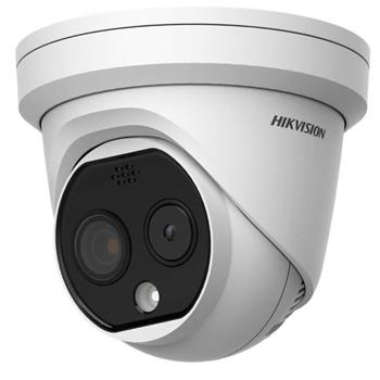 Hikvision IP Turret Termo optická kamera; objektiv 6,9mm, IR 15m, Audio, Alarm, blikač