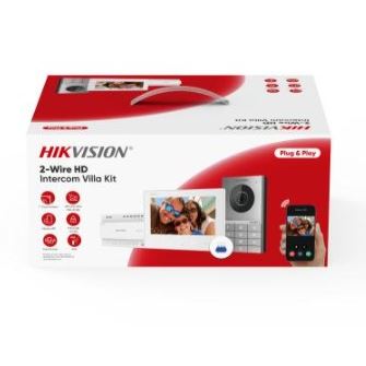 Hikvision Přednastavený kit videotelefonu, 2-drát HD, bytový monitor+dveřní stanice s klávesnicí+zdroj