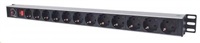 Intellinet Vertical Rackmount 12-Way Power Strip - German Type, rozvodný panel, 12x DE zásuvka, 1.6m kabel