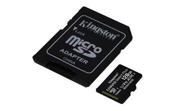 KINGSTON 128GB microSDHC CANVAS Plus Memory Card 100MB/85MBs- UHS-I class 10 Gen 3