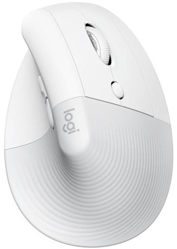 Logitech Lift for Mac Vertical Ergonomic Mouse - White Vertikální myš, optická, 6 tlačítek, bezdrátová, Bluetooth