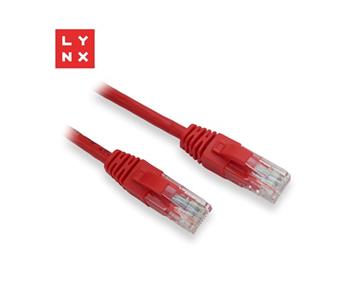 LYNX UTP patch kabel Cat5e, PVC, CCA, 0,5m, červený (balení obsahuje 10ks)