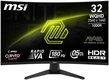 MSI Gaming MAG 325CQF/ 31,5"/ 2560x1440/ VA/ 0,5ms/ 180Hz/ 300cd/m2/ 3500:1/ HDMI/ DP/ VESA/ černý