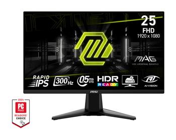 MSI MAG/255XF/24,5"/IPS/FHD/300Hz/0,5ms/Černá/3R