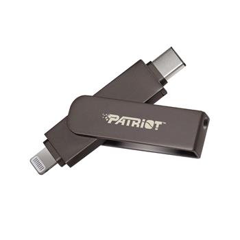 Patriot iLuxe Stick C MFi/128GB/USB 3.2/Lightning + USB-C/Černá
