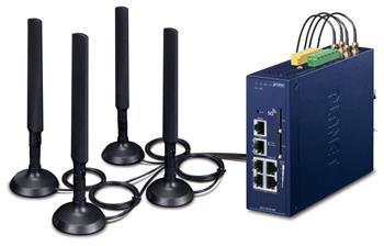 Planet dual 5G/LTE bezpečnostní brána, 2x WAN + 3x LAN, DI/DO, GPS, DIN, IP30, -40/+75°C, dual 9-54VDC