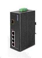 Planet switch ISW-514PTF, průmysl.verze 4x10/100+1x100BaseFX (SFP), DIN, IP30, -40 až 70°C, 12-48V