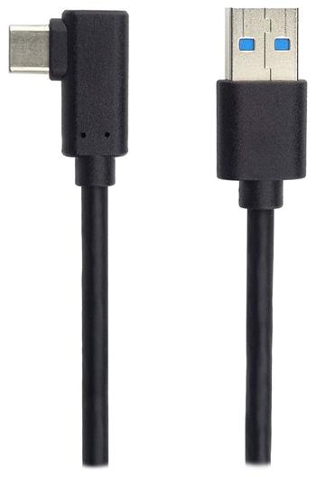 PremiumCord Kabel USB typ C/M zahnutý konektor 90° - USB 3.0 A/M, 3m