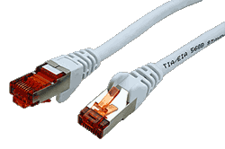 S/FTP patchkabel kat. 6, 0,25m, bílý