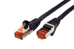 S/FTP patchkabel kat. 6, LSOH, 25m, černý