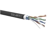 Solarix - instalační kabel venkovní FTP, Cat5E, drát, PVC+PE, dvojitý plášť, cívka 305m