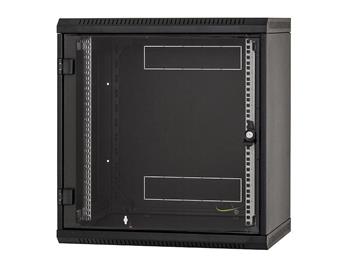 Triton 19" rozvaděč jednodílný 12U/400mm, celoskleněné dveře, černý