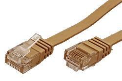 UTP patchkabel kat. 6, plochý, béžový, 2m
