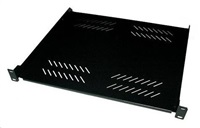 XtendLan 19" police s perforací 1U/280mm, nosnost 25kg, černá