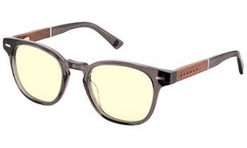 GUNNAR kancelářske/herní brýle TIOGA GRAY CRYSTAL/WALNUT jantarová skla MINERAL BLF 65 GUNNAR focus