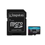 Kingston Canvas Go Plus A2/Micro SDXC/64GB/UHS-I U3 / Class 10/+ Adaptér
