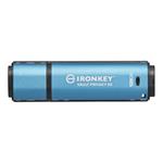 Kingston IronKey Vault Privacy 50/128GB/USB 3.2/USB-A/Modrá