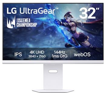 LG monitor 32G810SA-W 31,5" IPS 4K 3840x2160 / 16:9 /144Hz/ 400cdm / 1ms /DP/ USB-C 65W/2xHDMI/LAN/repro/výškově nasta