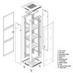 Linkbasic stojící skříně 19'' 42U 800x800mm - černá (prosklené dveře)