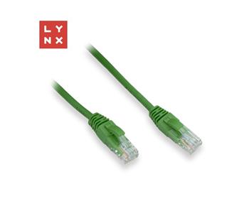LYNX UTP patch kabel Cat5e, PVC, CCA, 0,1m, zelený (balení obsahuje 10ks)