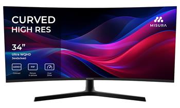 MISURA 34" LED P23EG34RWA01/ prohnutý/ VA/ 3440x1440/ 4000:1/ 1ms/ 400 cd/m2/ HDMI/ DP/ REPRO/ VESA 100x100/ černý