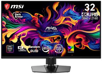 MSI Gaming MAG 321UP QD-OLED X24/ 31,5"/ 3840x2160 / OLED/ 0,03ms/ 240Hz/ 300cd/m2/ 1500000:1/ HDMI/ DP/ VESA/ černý