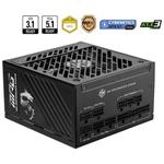 MSI zdroj MPG A1250GS PCIE5/ 1250W/ ATX3.1/ akt. PFC/ 10 let celk. záruka/ 135mm fan/ modulární kabeláž/ 80PLUS Gold