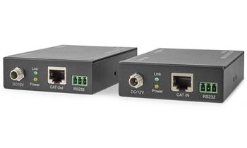 NEDIS HDMI extender/ přes Cat6/ do 60 m/ 4K@60Hz/ 18 Gbps/ HDMI/ LAN/ RS-232/ kov/ antracit